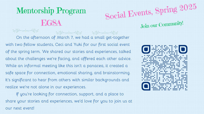 A summary of what happened at the Mentorship Program