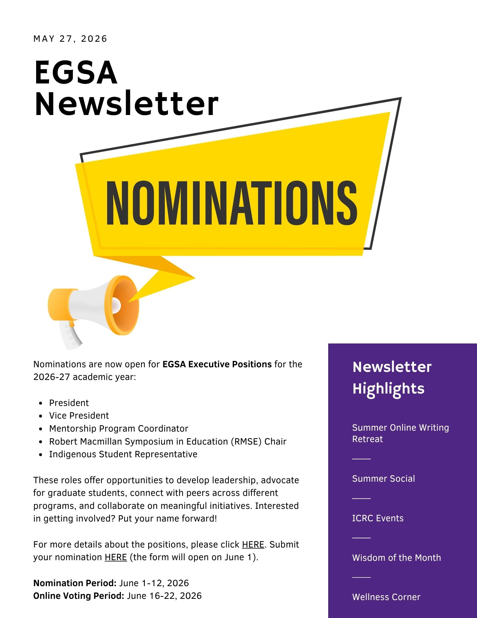 EGSA Newsletter May 2026