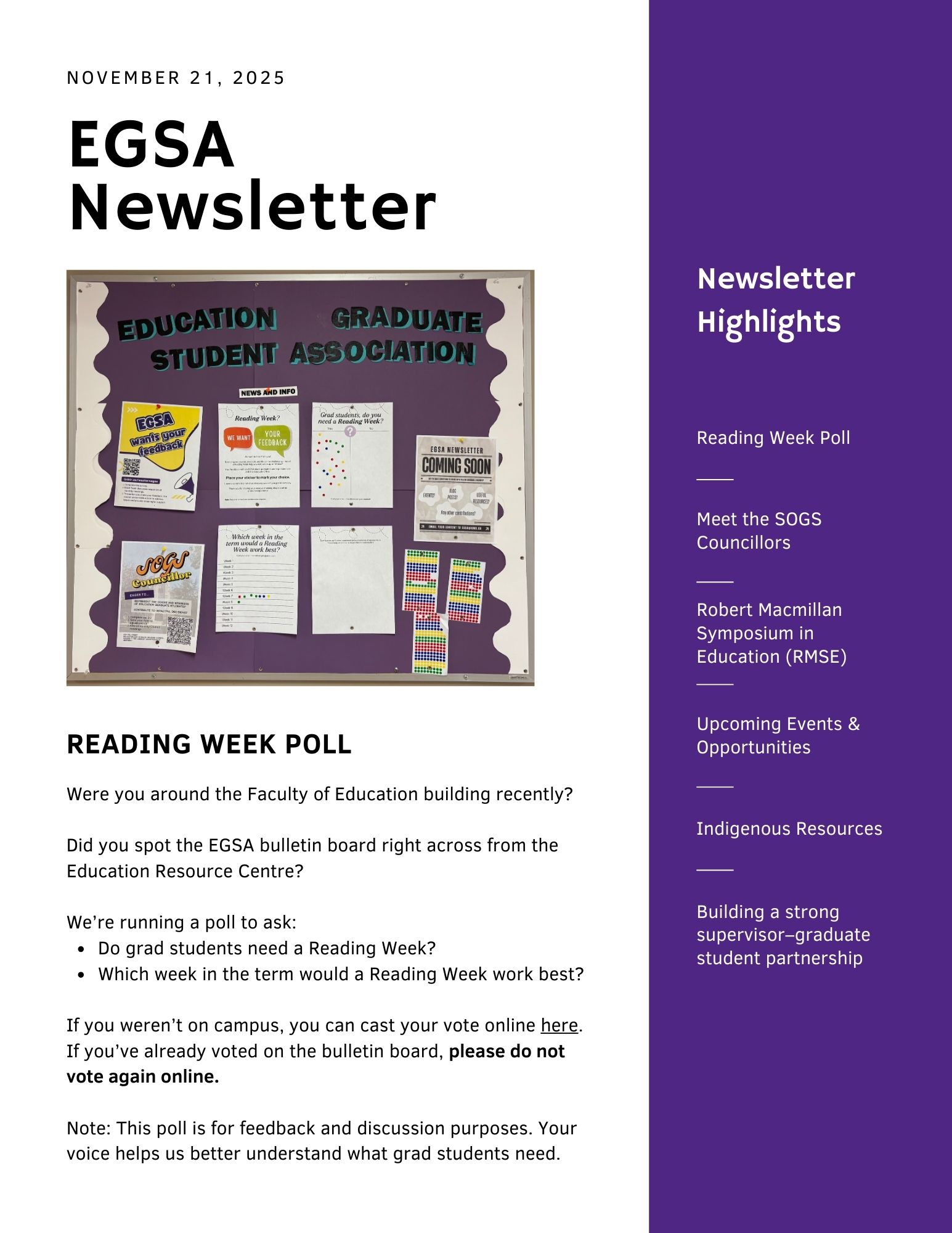 EGSA Newsletter Nov