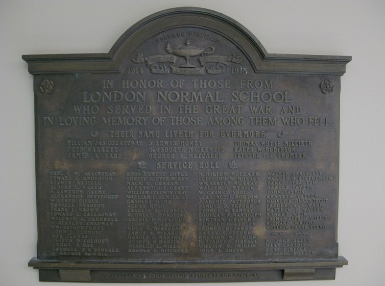 The names of 72 brethren of University of Western Ontario alumni and students who served in the First World War