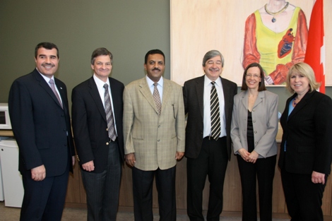 Khalil Ramal, MPP, The Honourable Chis Bentley, Attorney General, Dr. Mohammed Baobaid, Dr. Peter Jaffe, Barb MacQuarrie, The Honourable Deb Matthews