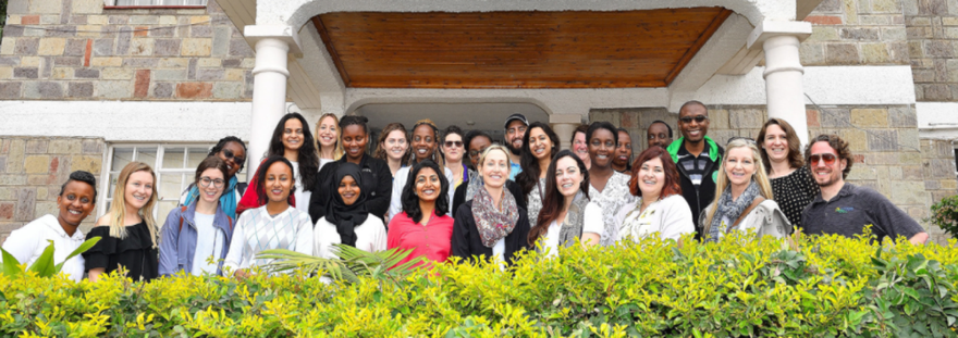Global MINDS students and faculty outside the Africa Mental Health Foundation in Nairobi, Kenya.