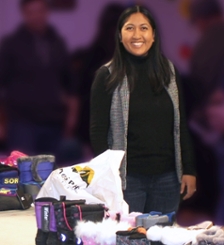 Maly Bun-Lebert is collecting children’s winter boots as part of the faculty’s United Way campaign.