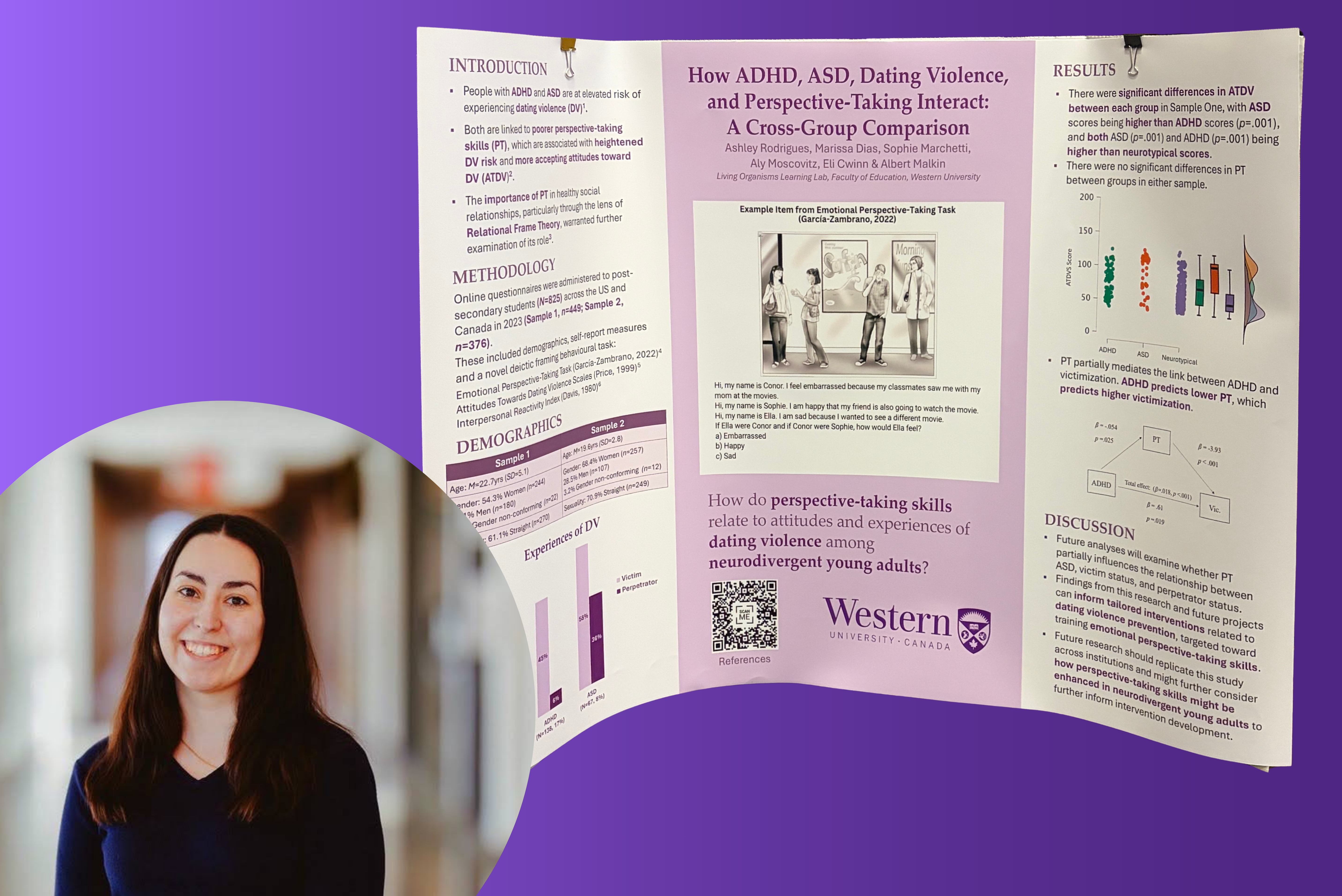 Ashley Rodrigues and her poster